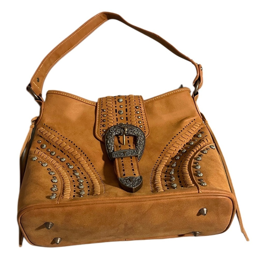 Montana West Tan Conceal Carry Purse with Matching Wallet with Western Design